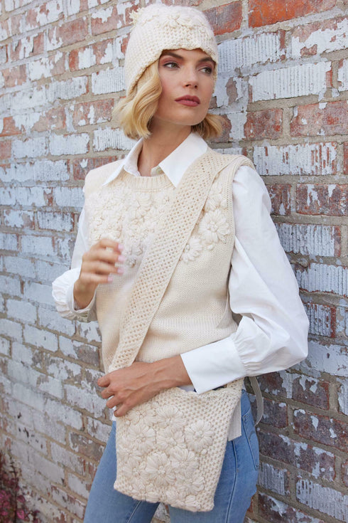 Ivory Crochet Crossbody Bag